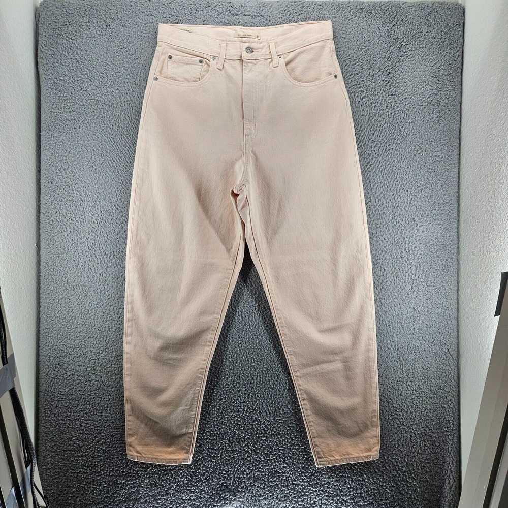 Levis Jeans High Loose Taper Women 31 Peach Pastel Denim Premium Big E 31x29